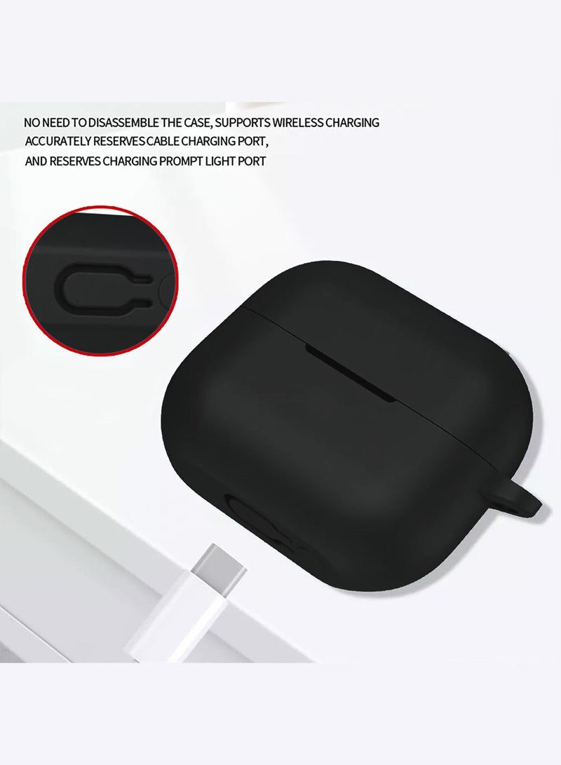 MARGOUN ( for Galaxy Buds 3 Pro / Buds 3 ) Case, Premium Silicone Case with Carabiner Shockproof Soft Silicone Protective Case for Men,Women Black  - Image 2