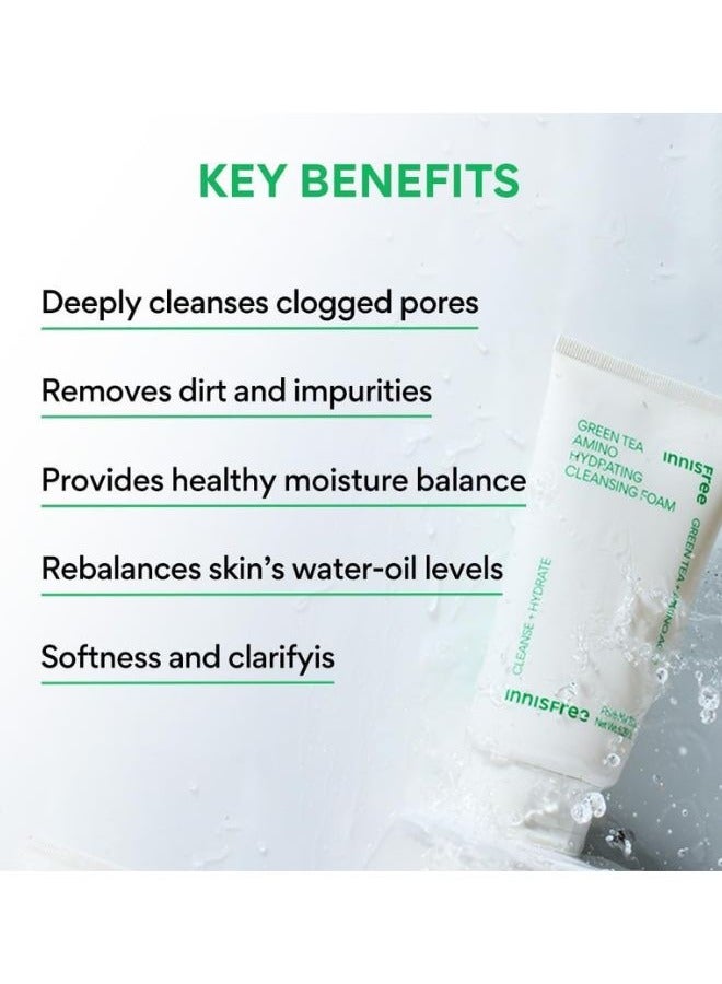 إنِّسفري Green Tea Amino Hydrating Cleansing Foam 150grams  - Image 2