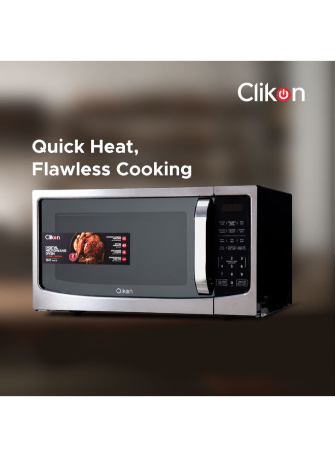 43 L Digital Microwave Oven With 11 Power Levels and Multi stage Cooking Function, Speed & Weight Defrost Function, Digital Touch Control, Child Safety-Lock, Touch Control Panel 43 L 1500 W CK4330 Black