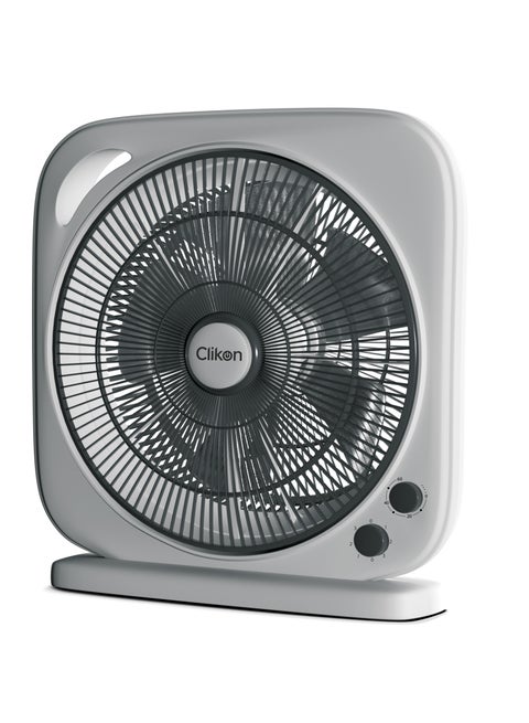 10-inch Box Fan CK2044, 3 Speed Control, 60 minutes timer, Personal Desk Box Fan With Powerful Motor With Powerful Airflow, Table Fan for Office, Home (3 Speed) Fan Guard CK2044 White