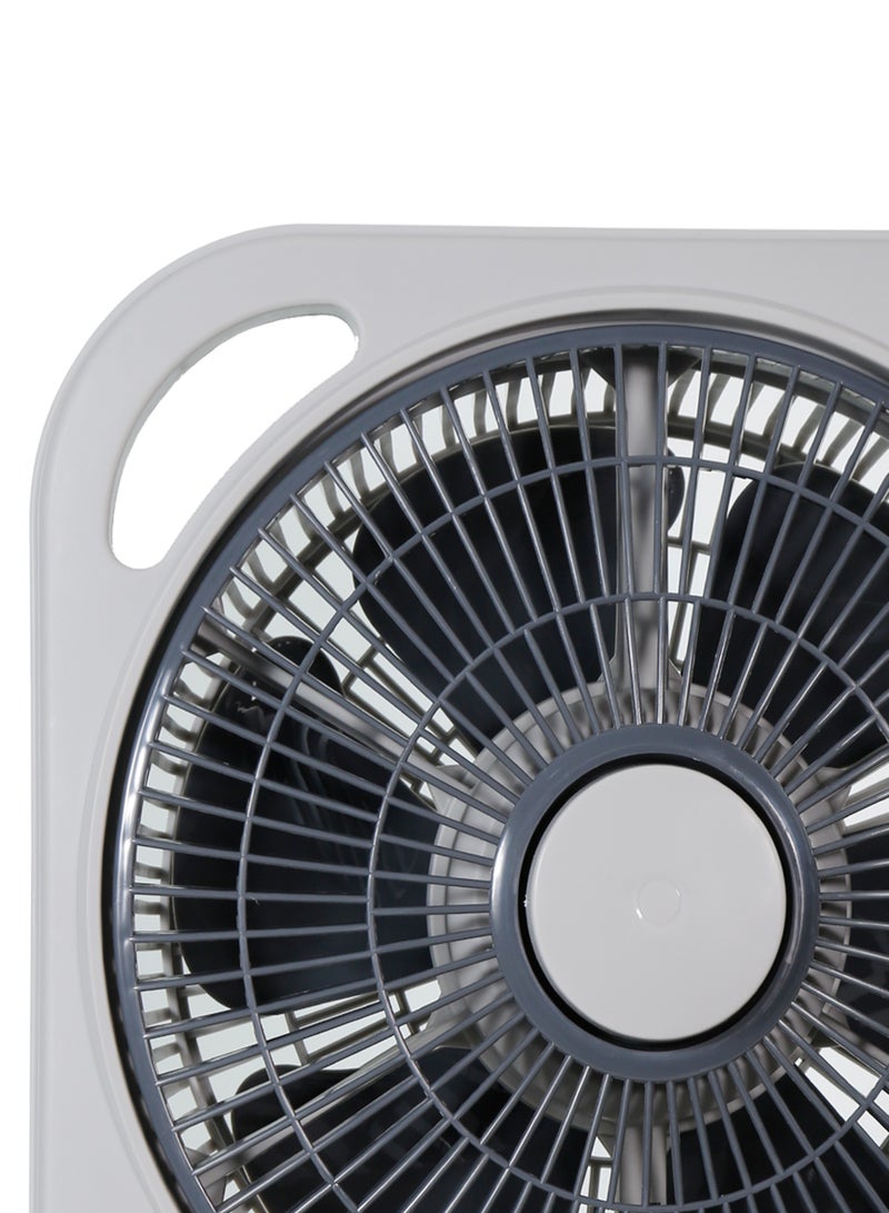 10-inch Box Fan CK2044, 3 Speed Control, 60 minutes timer, Personal Desk Box Fan With Powerful Motor With Powerful Airflow, Table Fan for Office, Home (3 Speed) Fan Guard CK2044 White