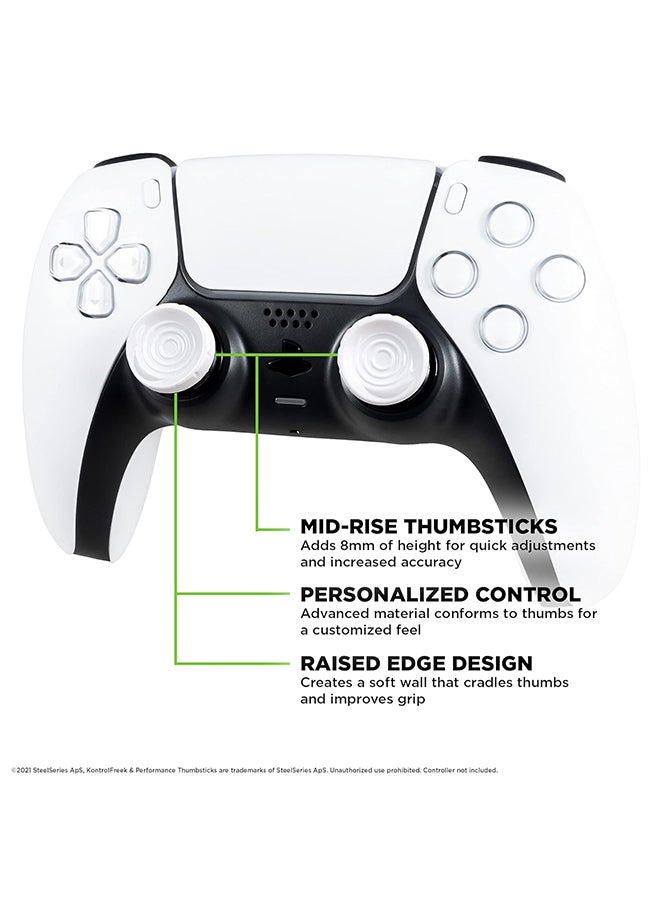 كنترول فريك KontrolFreek CQC Rush for Playstation 5 (PS5) Controller | Performance Thumbsticks | 2 Mid-Rise Concave | White  - Image 2