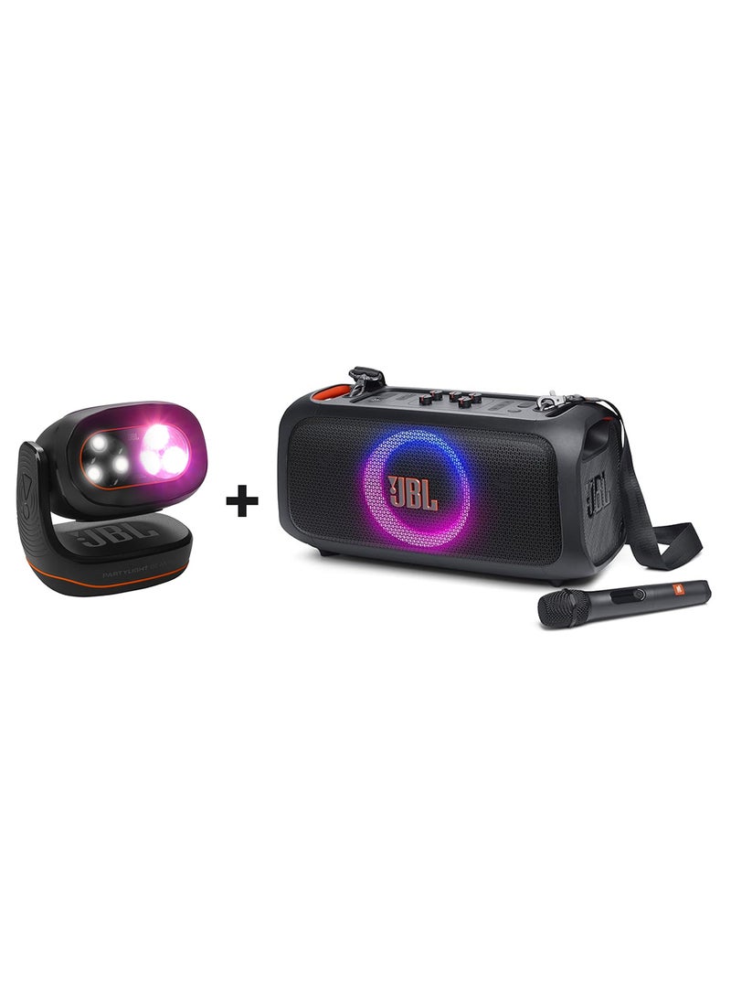 JBL Partylight Beam And Partybox On-The-Go Essential Portable Party Speaker Combo JBLPLBEAMEU+JBLPBOTGESEU2 Black - Image 1