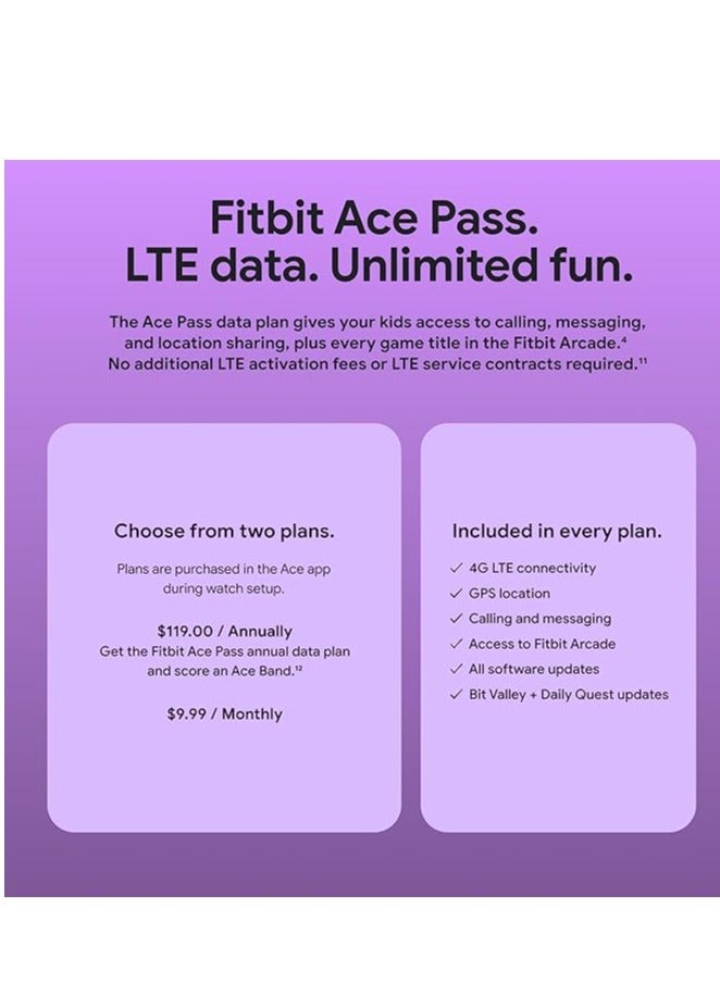 Fitbit - Ace LTE - Kids Smartwatch with In-App Calling, Messaging, GPS - Mild Strange Arcade - Image 1