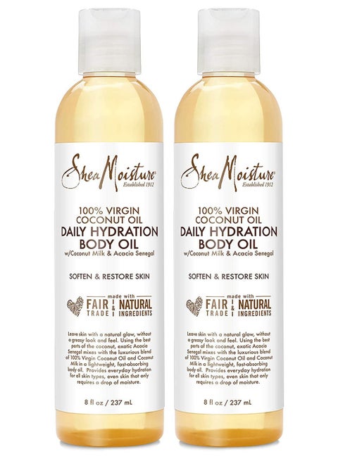 Body Skin Care, Daily Hydration Body Oil with Virgin Coconut Oil & Shea Butter, Soften & Restore Radiant Healthy Glow to Dull Skin, Paraben Free 237 ml (pack of 2)ml