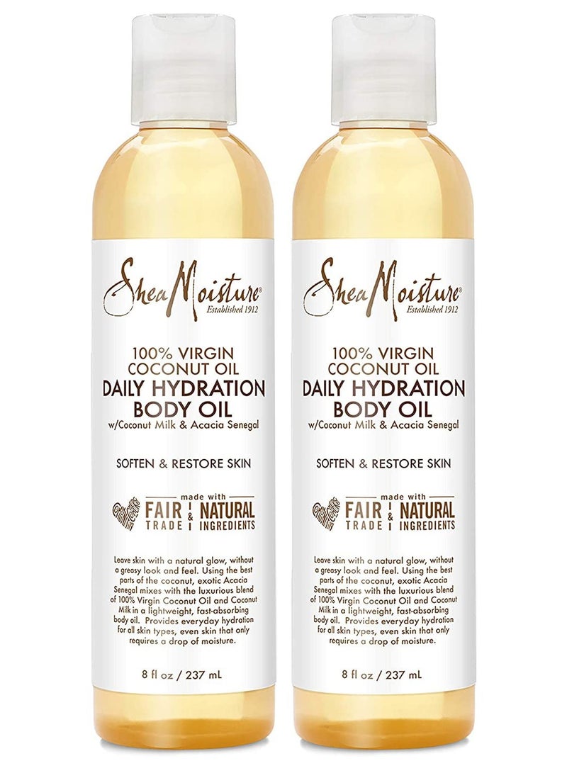 شيامويستر - Body Skin Care, Daily Hydration Body Oil with Virgin Coconut Oil & Shea Butter, Soften & Restore Radiant Healthy Glow to Dull Skin, Paraben Free 237 ml (pack of 2)ml - Image 1