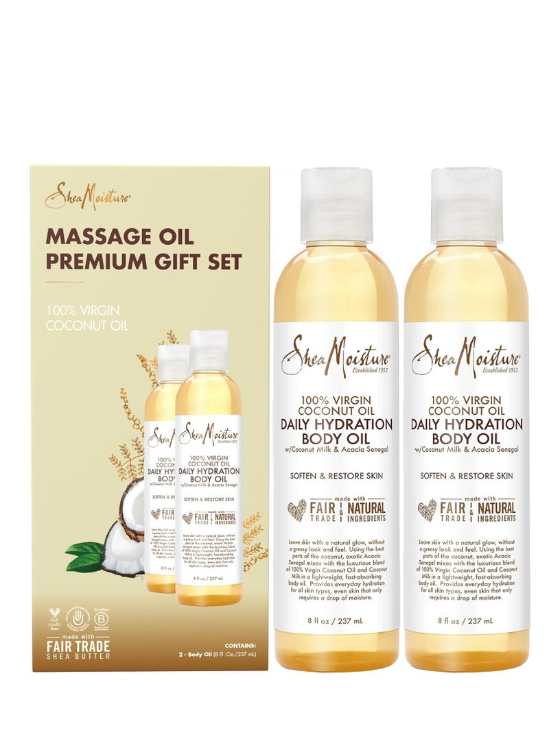 شيامويستر - Body Skin Care, Daily Hydration Body Oil with Virgin Coconut Oil & Shea Butter, Soften & Restore Radiant Healthy Glow to Dull Skin, Paraben Free 237 ml (pack of 2)ml - Image 1