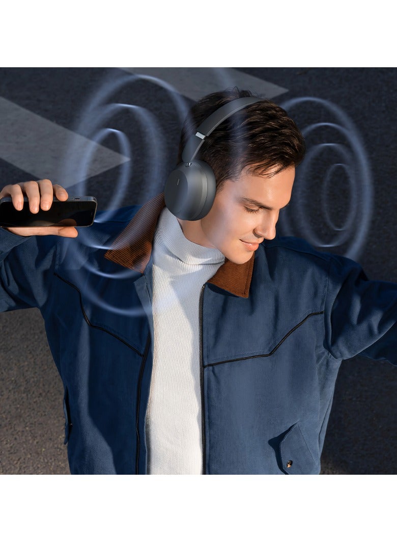 Baseus - Baseus Bass 35 Max Wireless Noise Cancelling Earphones Grey - Image 1