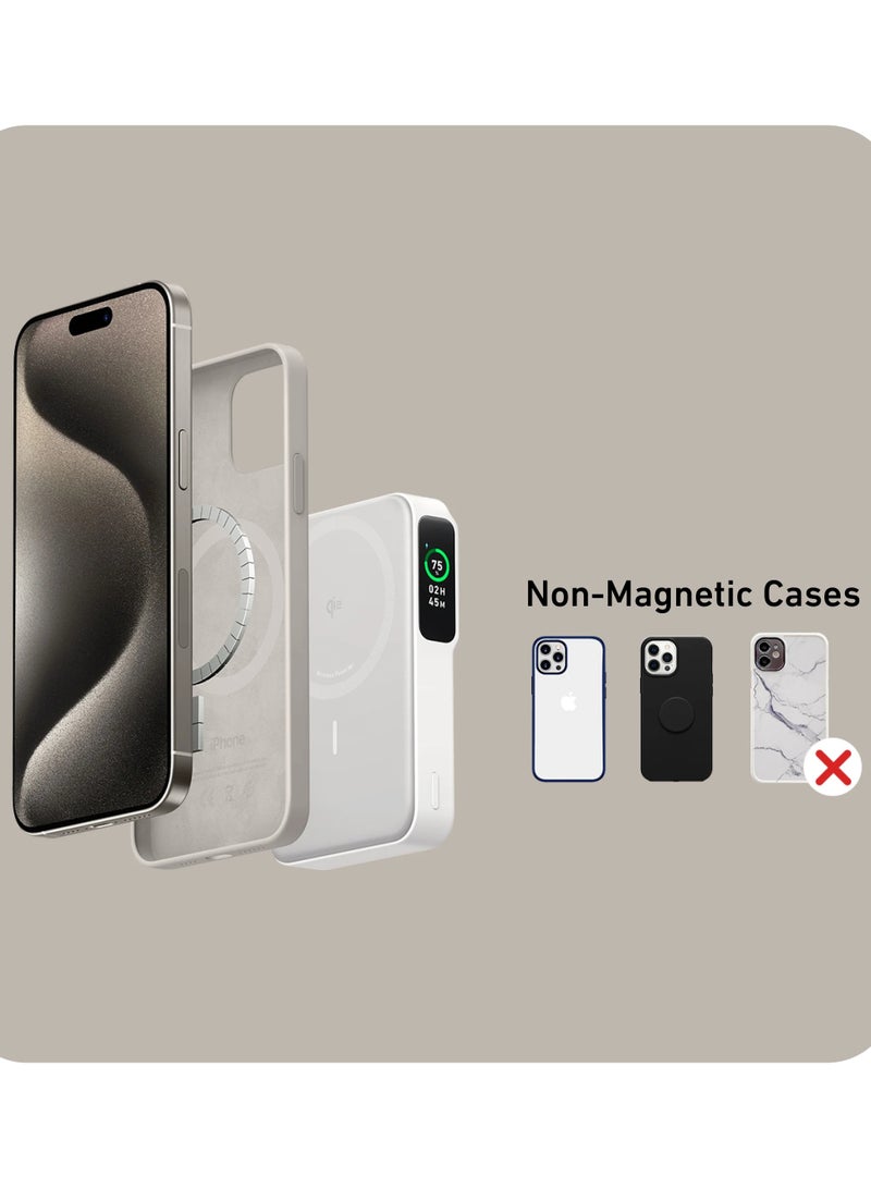 Anker Maggo 10K Power Bank, Qi2 Certified 15W Ultra Fast Charging Charger A1654 White  - Image 4