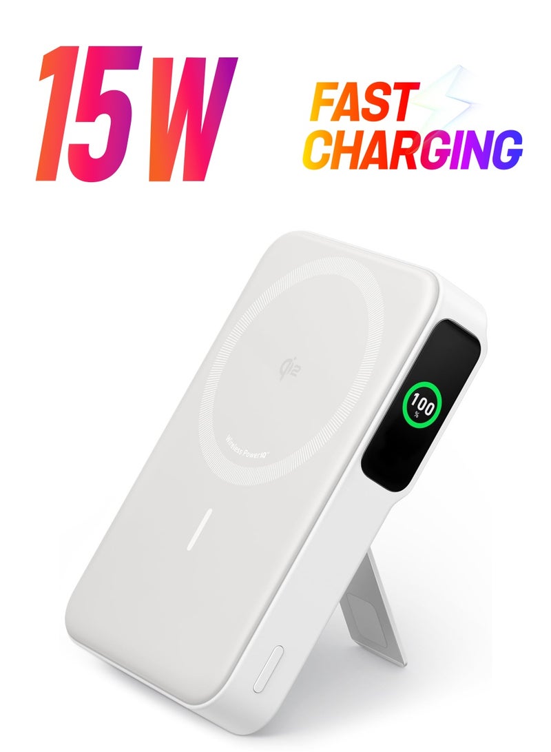 Anker Maggo 10K Power Bank, Qi2 Certified 15W Ultra Fast Charging Charger A1654 White  - Image 1