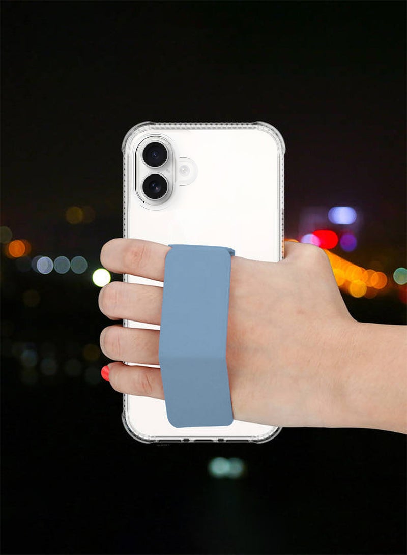مارجون ( for iPhone 16 ) Case with Phone Grip and Expanding Stand, Kickstand Fully Protective Cover with Phone Grip Holder Light Blue - Image 4