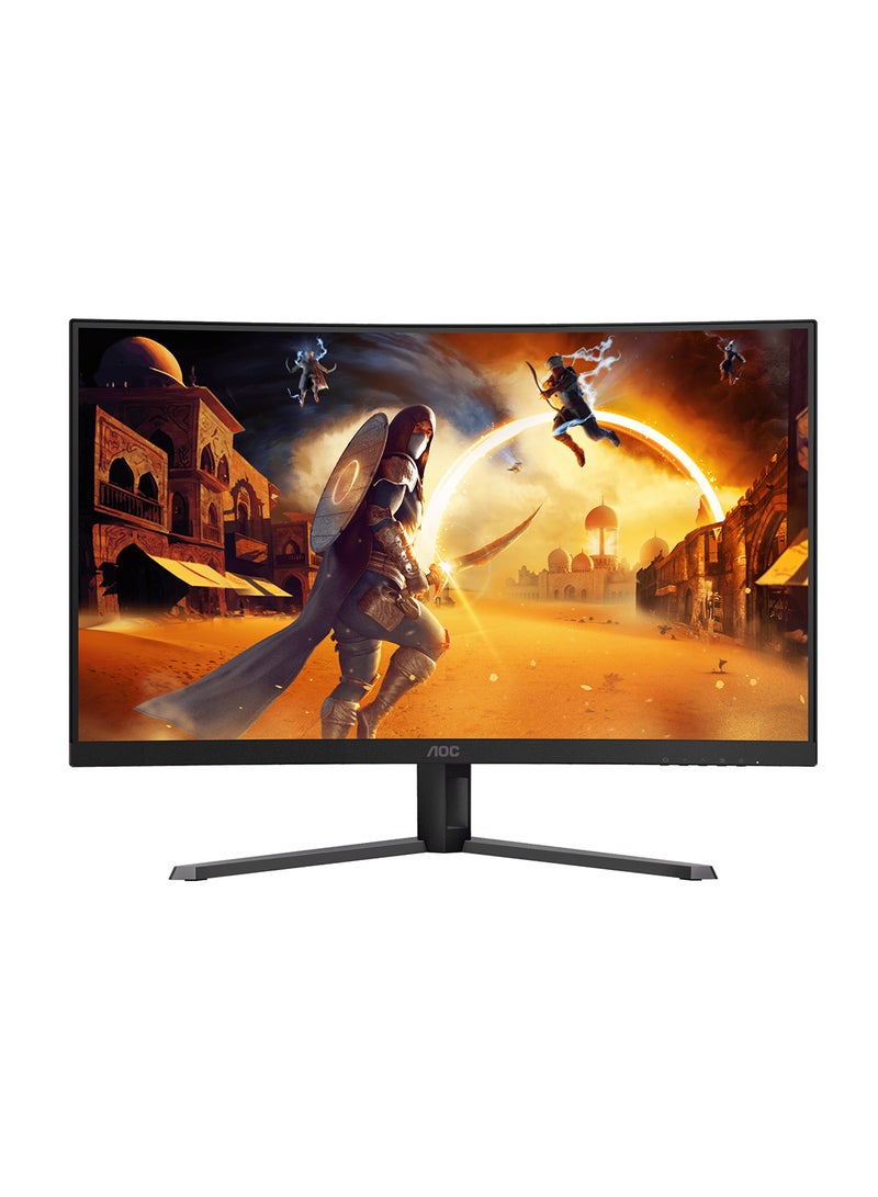 AOC - CQ32G4E 31.5" QHD Curved 1500R Gaming Monitor, 180Hz Refresh Rate, 0.5ms Response Time, Flicker-free Technology, HDR10 Adaptive Sync, HDMI 2.0 x 1, DisplayPort 1.4 x 1, CQ32G4E Black/Red - Image 1