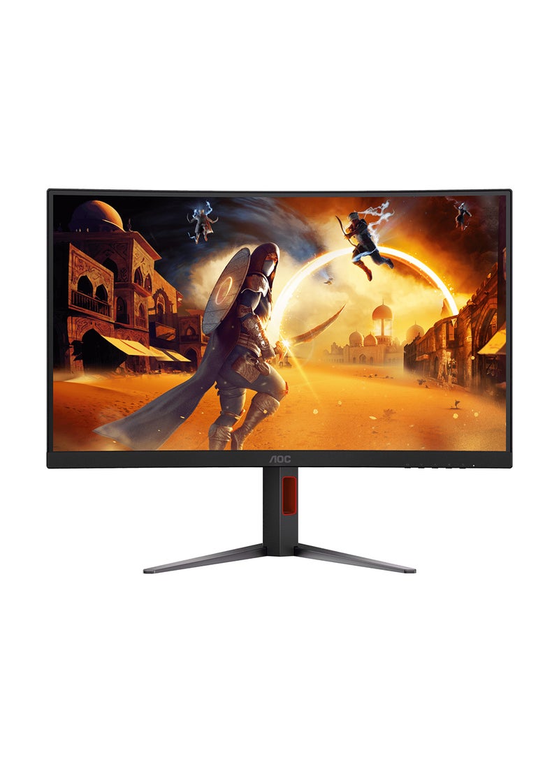AOC CQ27G4 27" QHD VA Curved Gaming Monitor, 180Hz Refresh Rate, 0.5ms Response Time, Flicker-free Technology, HDR10 Adaptive Sync, HDMI 2.0 x 1, DisplayPort 1.4 x 1, CQ27G4 Black/Red  - Image 1