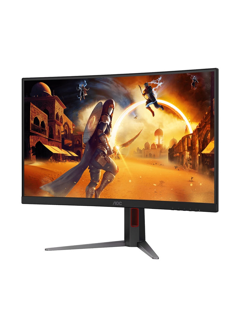 AOC CQ27G4 27" QHD VA Curved Gaming Monitor, 180Hz Refresh Rate, 0.5ms Response Time, Flicker-free Technology, HDR10 Adaptive Sync, HDMI 2.0 x 1, DisplayPort 1.4 x 1, CQ27G4 Black/Red  - Image 3