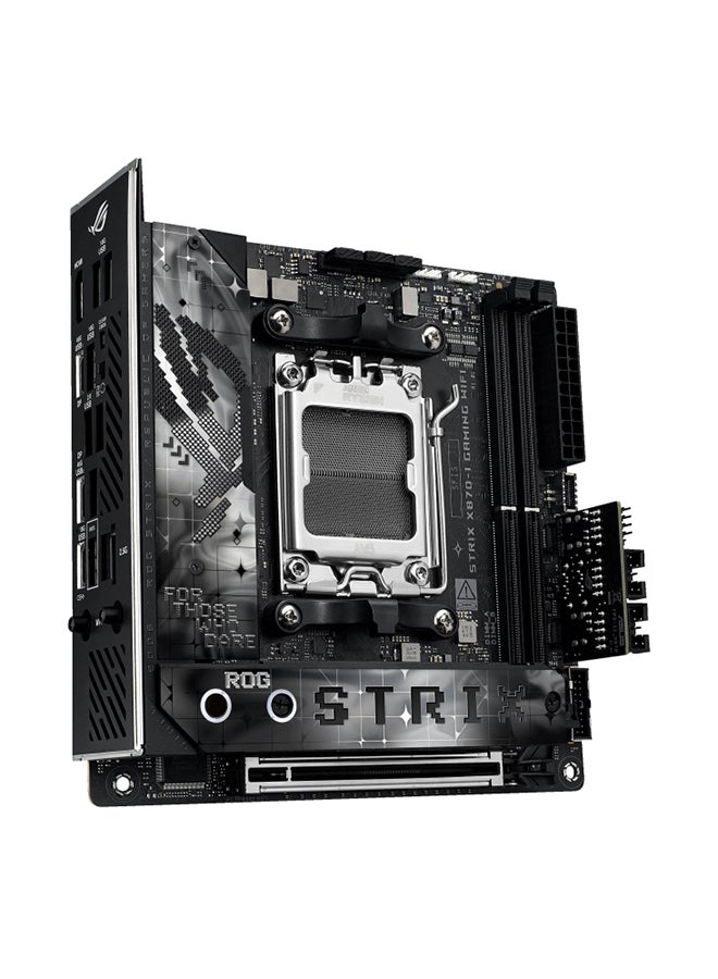 ASUS - ROG Strix X870-I Gaming Wi-Fi ATX Motherboard, X870 Chipset, AM5 Socket, 2*DIMM DDR5 96GB Max Memory, 2*M.2, 1*PCIe 5.0*16, 1*2.5Gb Ethernet & Wi-Fi 7, Bluetooth v5.4, 1*HDMI, Dual USB4, Exclusive AI Technologies, Overclocking Technologies | 90MB1IW0-M0EAY0 Black - Image 1
