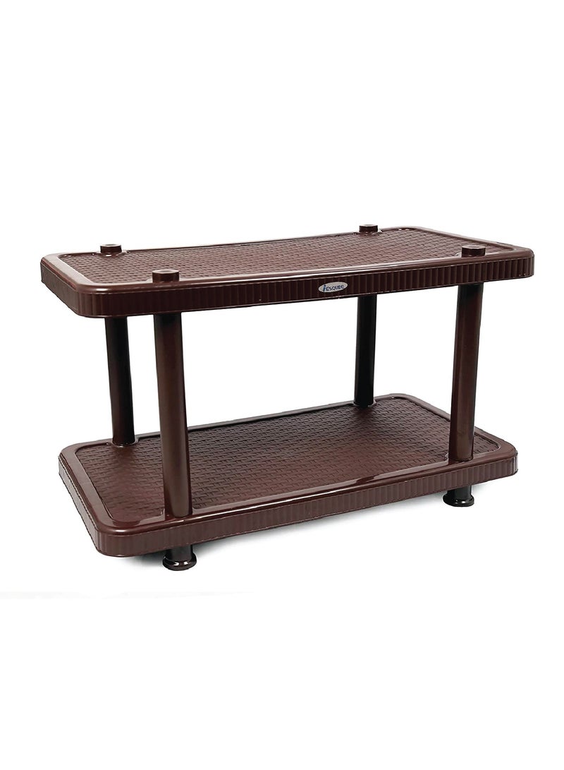 ESQUBE Esqube Coffee Table Teapoy Plastic Portable Table Brown Color Brown  - Image 1