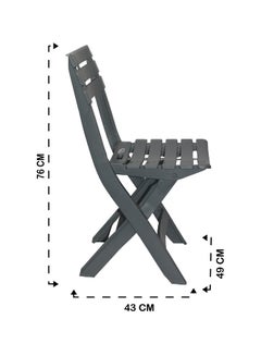 ESQUBE Esqube Adults Folding Chair Patio Lawn Garden Outdoor Chair Grey Color Grey  - Image 3