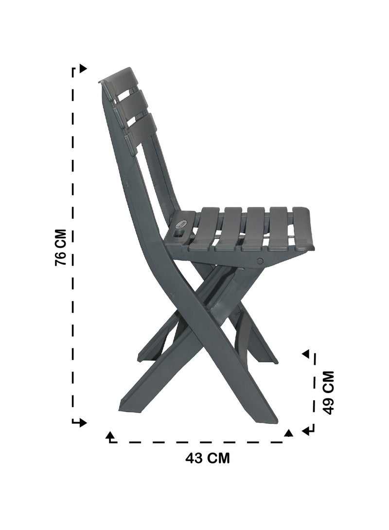 ESQUBE Esqube Adults Folding Chair Patio Lawn Garden Outdoor Chair Grey Color Grey  - Image 3