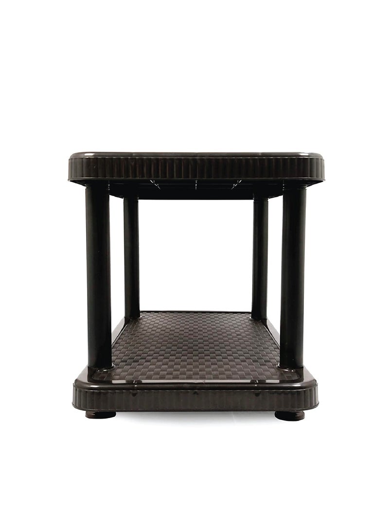ESQUBE Esqube Coffee Table Center Teapoy Plastic Table Black Black  - Image 3
