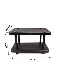 ESQUBE Esqube Coffee Table Center Teapoy Plastic Table Black Black  - Image 4