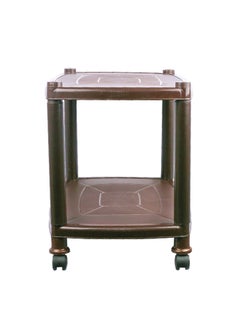 ESQUBE Esqube Sigma Plastic Trolley Portable Coffee Table, Brown Color Brown  - Image 3