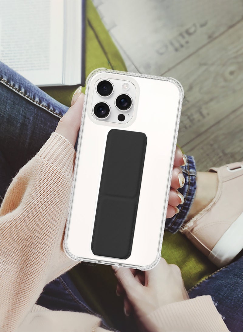 MARGOUN ( for iPhone 16 Pro Max ) Case with Phone Grip and Expanding Stand, Kickstand Fully Protective Cover with Phone Grip Holder Black - Image 5