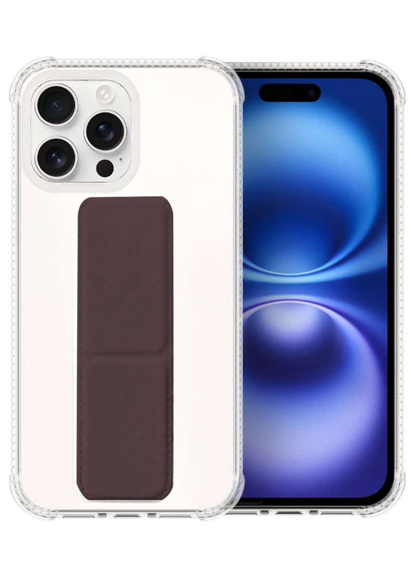 مارجون ( for iPhone 16 Pro Max ) 3 Pack, 1 Case and 2 Screen Protectors, with Phone Grip and Expanding Stand, Kickstand Fully Protective Cover with Phone Grip Holder Merlot - Image 2