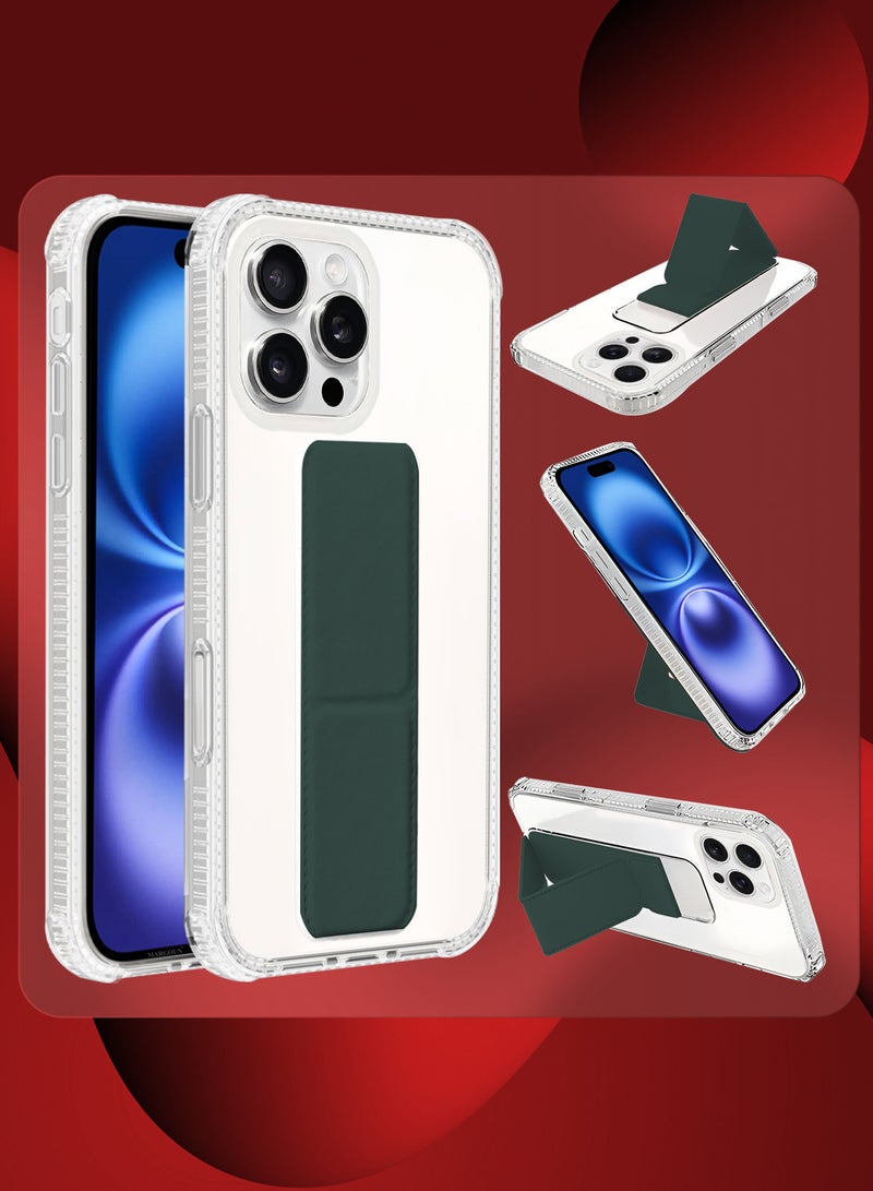 مارجون ( for iPhone 16 Pro Max ) 3 Pack, 1 Case and 2 Screen Protectors, with Phone Grip and Expanding Stand, Kickstand Fully Protective Cover with Phone Grip Holder Grey - Image 3