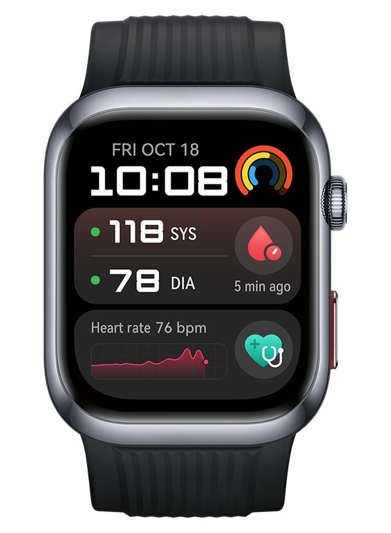 هواوي ساعة HUAWEI D2 الذكية، شاشة AMOLED تعمل باللمس 1.82 بوصة، مراقبة ضغط الدم، تصميم نحيف، مكالمات بلوتوث، متوافقة مع iOS و Android، رعاية HUAWEI لمدة 6 أشهر - Image 1