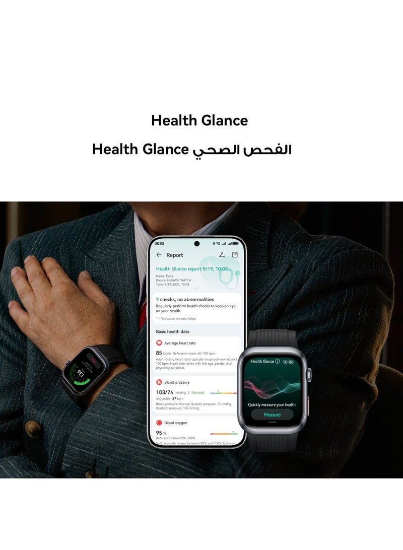 هواوي - WATCH D2 Smartwatch, 1.82" AMOLED Touch display, Blood Pressure Monitoring, Slim Design, Bluetooth Calling, Compatible with iOS Android, 6 months HUAWEI care+, Free Smart Scale, Black - Image 1