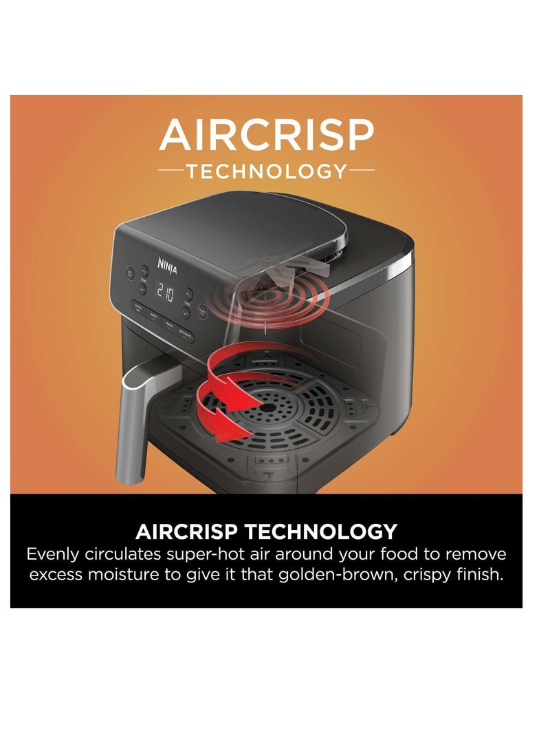 نينجا - Air Fryer Pro 4.7L, Single Drawer, 4-in-1, Air Fry, Roast, Reheat, Dehydrate, Cooks 1-2 Portions, Digital, Cook From Frozen, Non-Stick Drawer & Crisper Basket 4.7 L 1500 W AF140ME Black - Image 1