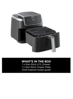 Ninja Air Fryer Pro 4.7L, Single Drawer, 4-in-1, Air Fry, Roast, Reheat, Dehydrate, Cooks 1-2 Portions, Digital, Cook From Frozen, Non-Stick Drawer & Crisper Basket 4.7 L 1500 W AF140ME Black  - Image 2