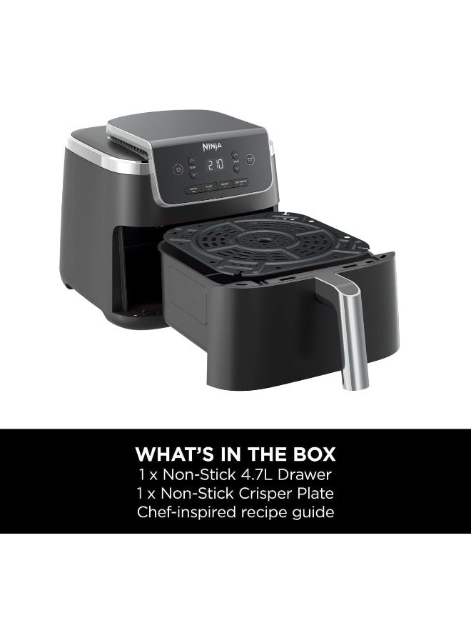 Ninja Air Fryer Pro 4.7L, Single Drawer, 4-in-1, Air Fry, Roast, Reheat, Dehydrate, Cooks 1-2 Portions, Digital, Cook From Frozen, Non-Stick Drawer & Crisper Basket 4.7 L 1500 W AF140ME Black - Image 2