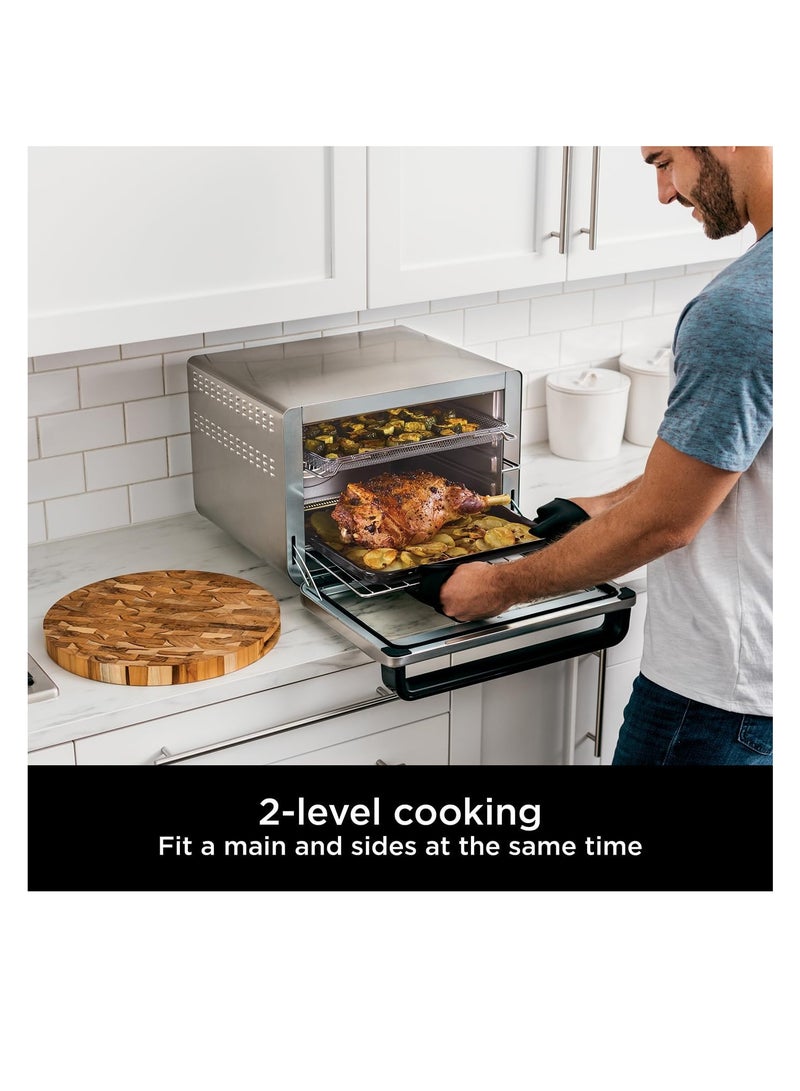 نينجا Foodi 10-in-1 Multifunction Oven, Fast Mini Oven, Countertop Oven, 10 Cooking Functions, Air Fry, Pizza, Grill, Roast, Bake, Toast, Bagel And More, Make Family-Size Meals 1 L 2400 W Dt200ME 43.5  - Image 4