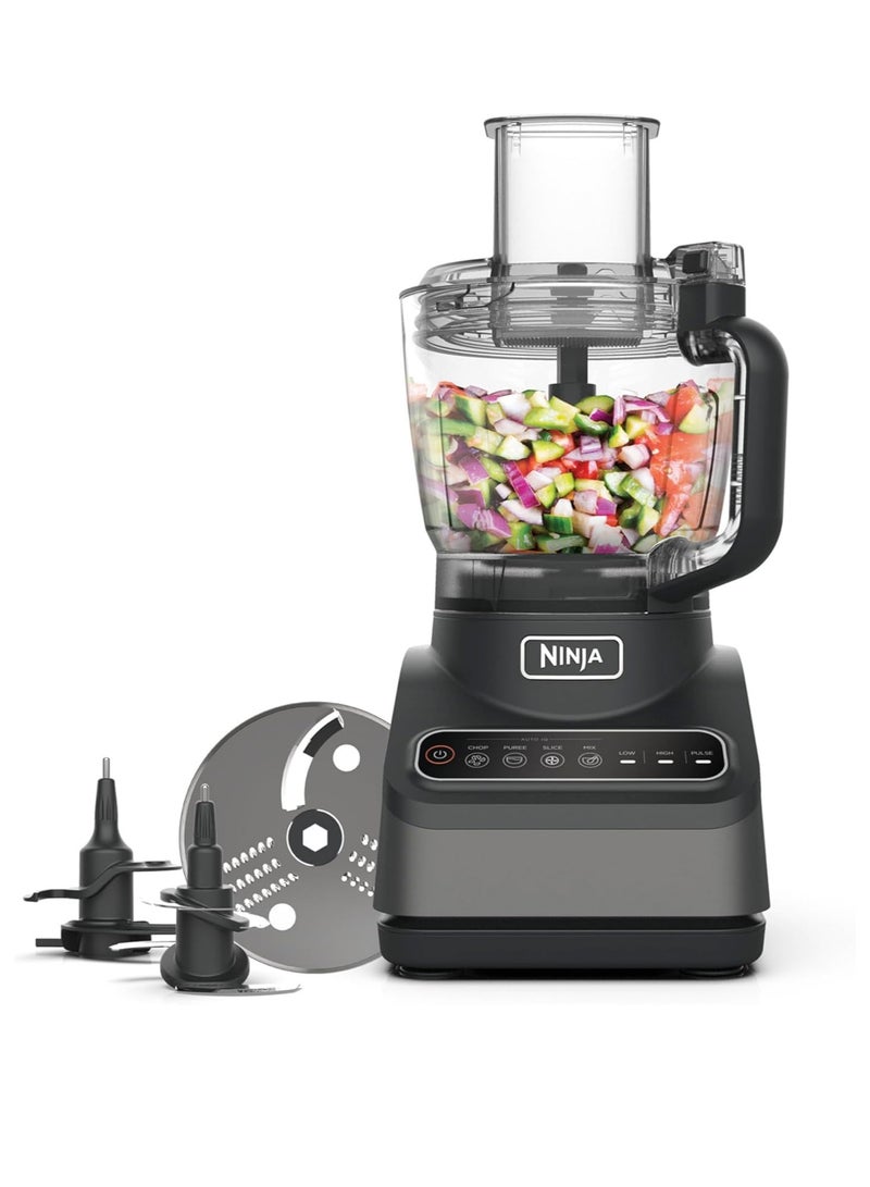 Ninja - Food Processor with 4 Automatic Programs; Chop, Puree, Slice, Mix, and 3 Manual Speeds, 2.1L Bowl, Chopping, Slicing & Dough Blades, Dishwasher Safe Parts 2.1 L 850 W BN650ME Silver - Image 1