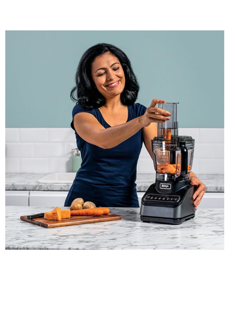 Ninja - Food Processor with 4 Automatic Programs; Chop, Puree, Slice, Mix, and 3 Manual Speeds, 2.1L Bowl, Chopping, Slicing & Dough Blades, Dishwasher Safe Parts 2.1 L 850 W BN650ME Silver - Image 1