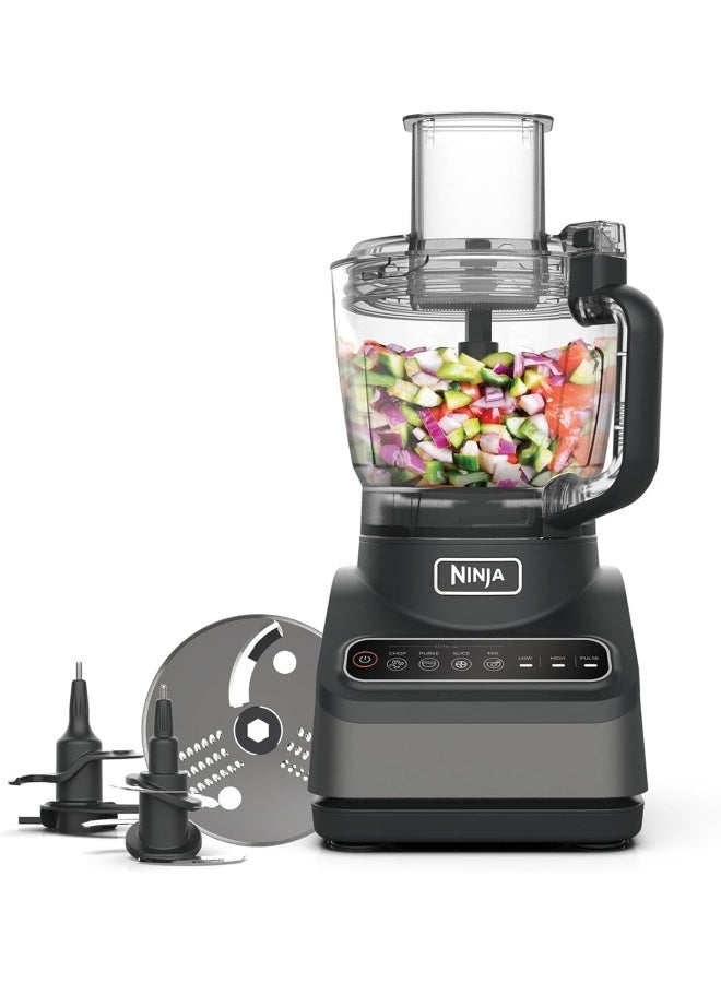 Ninja Food Processor with 4 Automatic Programs; Chop, Puree, Slice, Mix, and 3 Manual Speeds, 2.1L Bowl, Chopping, Slicing & Dough Blades, Dishwasher Safe Parts 2.1 L 850 W BN650ME Silver - Image 1