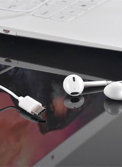 MARGOUN ( for iPhone 16 Plus ) Wired Headphone For Apple Type C Wired iPhone Headphones In-Ear Earbuds Built-in Microphone and Volume Control White  - Image 3