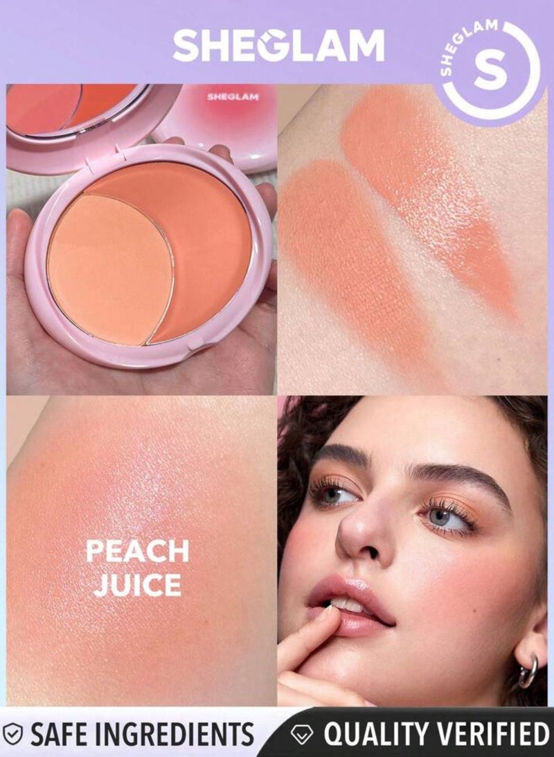 SHEGLAM 2 Cheek Blush Duo Peach Juice - Image 1