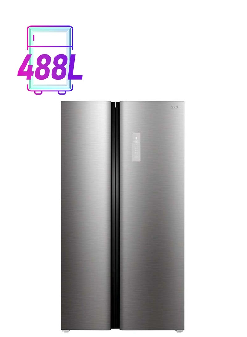 تي سي إل Side By Side  Ref 17.2 Cu.Ft Inverter 50/60 Hz - Inox P635SBSX Grey  - Image 1