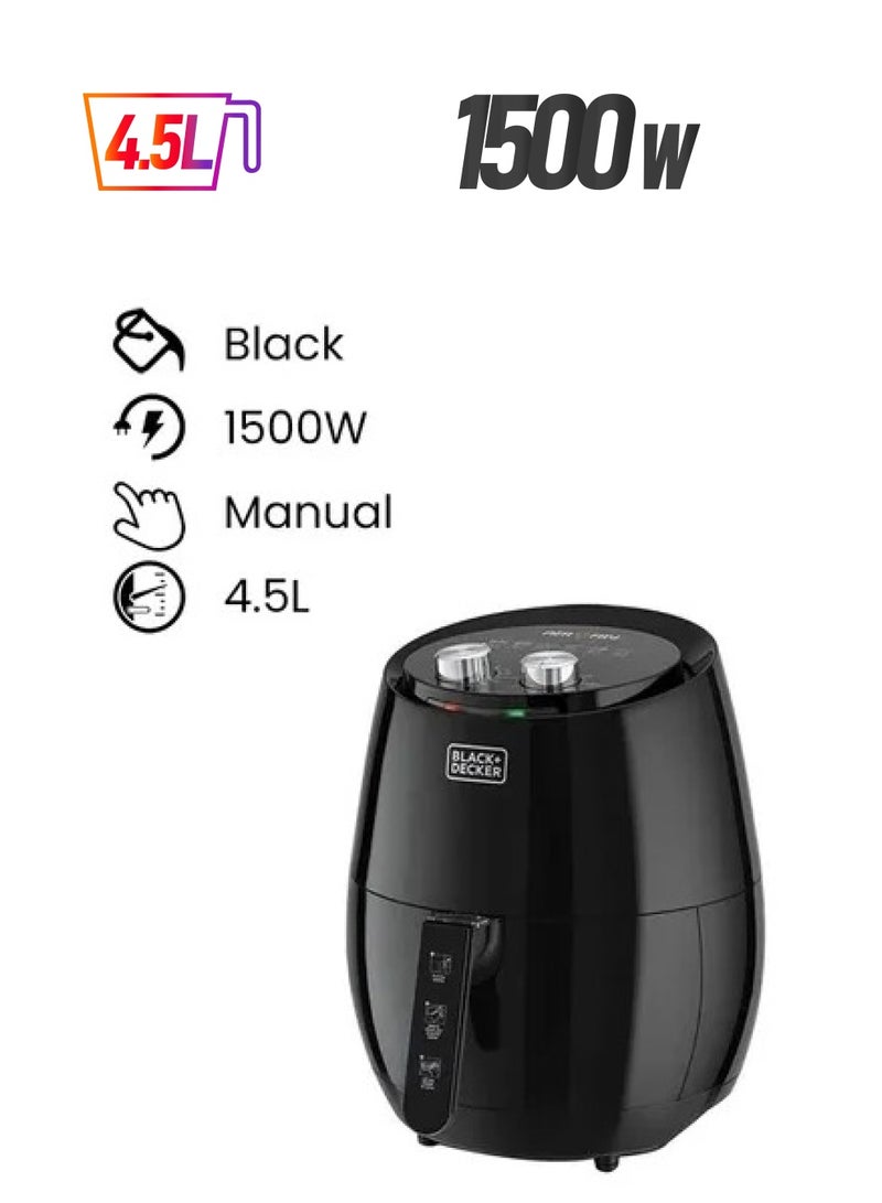 BLACK+DECKER Black + Decker Aerofry Air Fryer 4.5 L 1500 W AF350-B5 black - Image 1