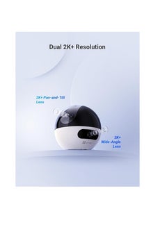 EZVIZ C7 Dual-Lens 2K+ Pan & Tilt Wi-Fi Camera, 2560x1440 Resolution, AI-Powered Human & Pet Detection, 2.8mm Fixed & 6mm PT Lenses (108° & 60° View Angles), 10m IR Night Vision, H.265 Video Compression, Dual-Band Wi-Fi, Smart Motion Detection, Patrol Mode, MicroSD Support (Up to 512GB), EZVIZ Cloud Storage, Type-C Power, IP65 Weatherproof, Google Assistant & Alexa Integration, Bluetooth Pairing, Easy Setup with EZVIZ App  - Image 2