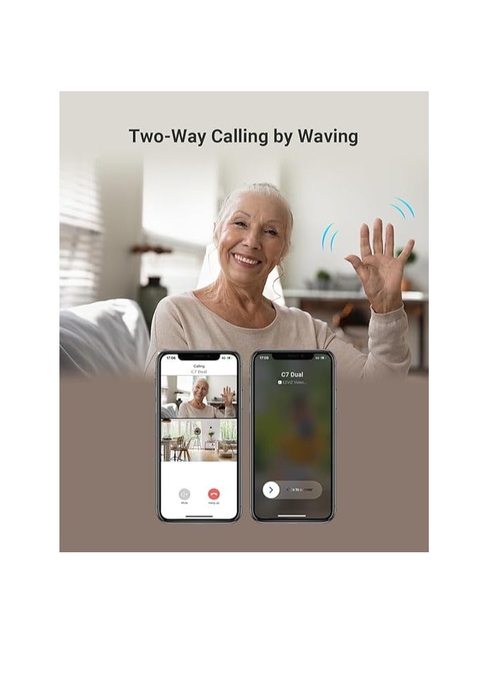 C7 Dual-Lens 2K+ Pan & Tilt Wi-Fi Camera, 2560x1440 Resolution, AI-Powered Human & Pet Detection, 2.8mm Fixed & 6mm PT Lenses (108° & 60° View Angles), 10m IR Night Vision, H.265 Video Compression, Dual-Band Wi-Fi, Smart Motion Detection, Patrol Mode, MicroSD Support (Up to 512GB), EZVIZ Cloud Storage, Type-C Power, IP65 Weatherproof, Google Assistant & Alexa Integration, Bluetooth Pairing, Easy Setup with EZVIZ App - pnsku/N70117539V/45/_/1728449249/0d1fad99-d65d-49a0-b295-4704681d7577