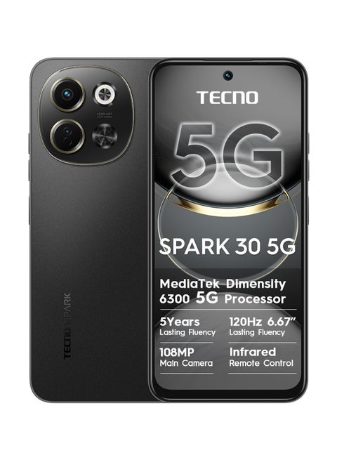 Spark 30 Dual SIM Midnight Shadow 6GB RAM 128GB 5G - Middle East Version