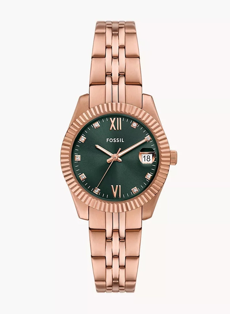 FOSSIL Women's Scarlette Three-Hand Date Rose Gold-Tone Stainless Steel Watch ES5369 - 32mm  - Image 1