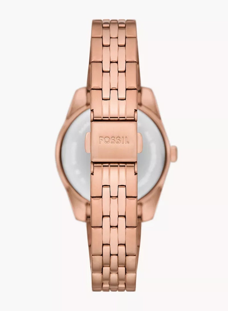 FOSSIL Women's Scarlette Three-Hand Date Rose Gold-Tone Stainless Steel Watch ES5369 - 32mm  - Image 3