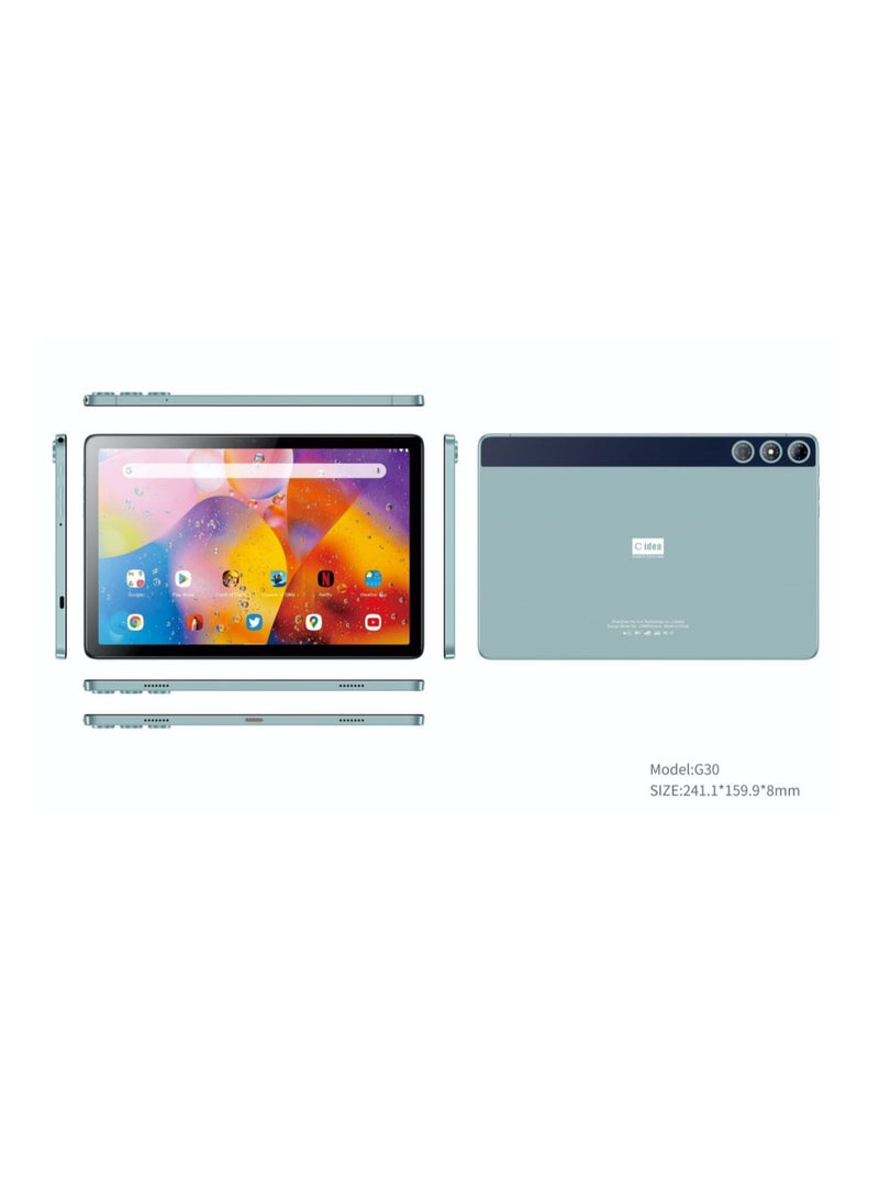 C idea C idea Tablet CM8500 Plus Screen size 10 inches Compatible Dual SIM 5G LTE Wifi 512 GB storage capacity and 8 RAM spac Supported with Wireless Mini Speaker Keyboard Mouse Protective Case Green  - Image 2