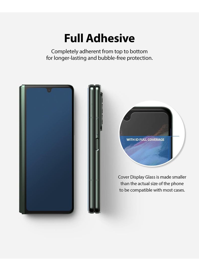 Ringke Cover Display Glass Compatible with Samsung Galaxy Z Fold 3 Tempered Glass Screen Protector 9H Hardness Full Coverage Bubble-free Anti Scratch Protective Film Clear - Image 4