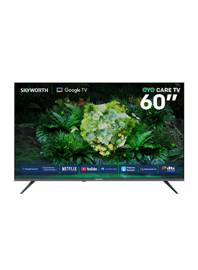 سكاي ورث تلفزيون ذكي 60 بوصة 4K UHD LED، وضع الحماية للعين، وضع الألعاب، نظام Google TV، ميزة العثور على الريموت، تردد 60 هرتز، تقنية HDR10 وصوت DTS Studio، ضمان سنتين، 60G6500G، أسود 60G6500G أسود - Image 1
