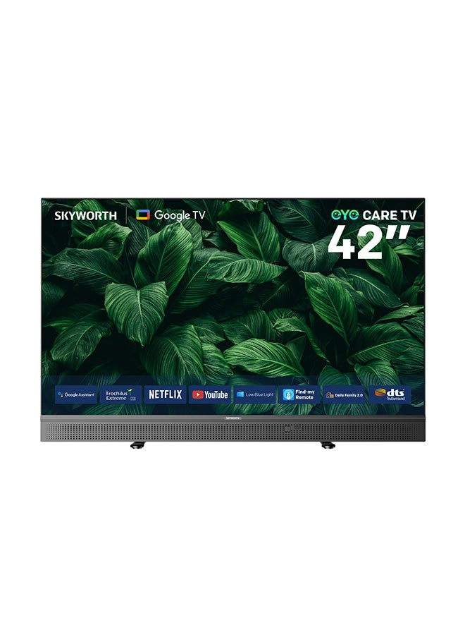 سكاي ورث تلفزيون موسيقي محمول 42 بوصة 2K LED، نظام Google TV، تردد 60 هرتز، تقنية HDR10 وصوت Dolby، مقبض حمل سهل، 2025، ضمان سنتين، موديل 42E6500G، أسود 42E6500G أسود - Image 1